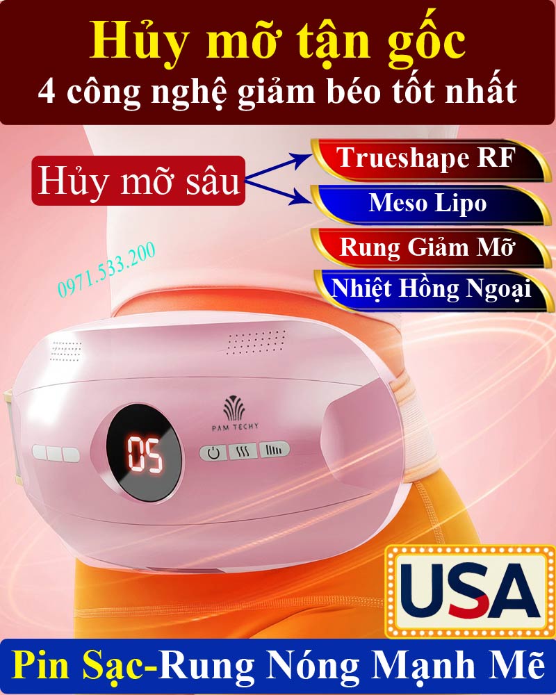 Máy Massage Bụng USA Hủy Mỡ PAM Techy - Trueshape RF9 Ultra Power